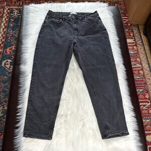 H&M Washed Black High Rise Mom Jeans